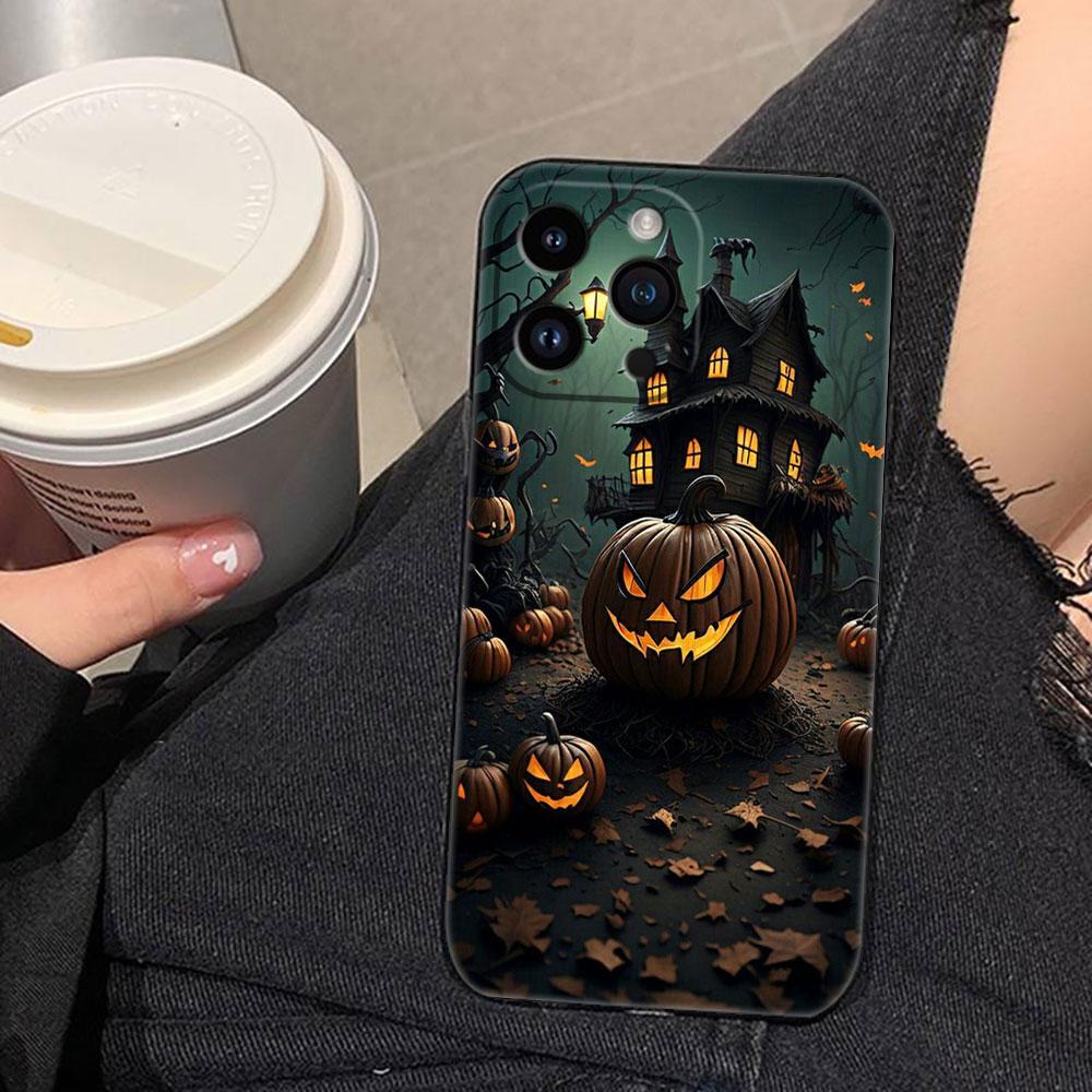 Halloween Pumpkin Bat Cover Phone Case For iphone Apple 17 AIR 16E 16 15 14 13 12 11 Pro XR Max 8 7 Plus TPU Case Funda Shell