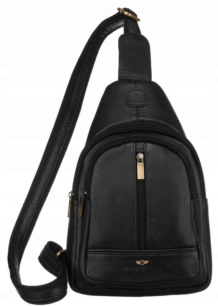 Men's leather backpack with one shoulder - Peterson