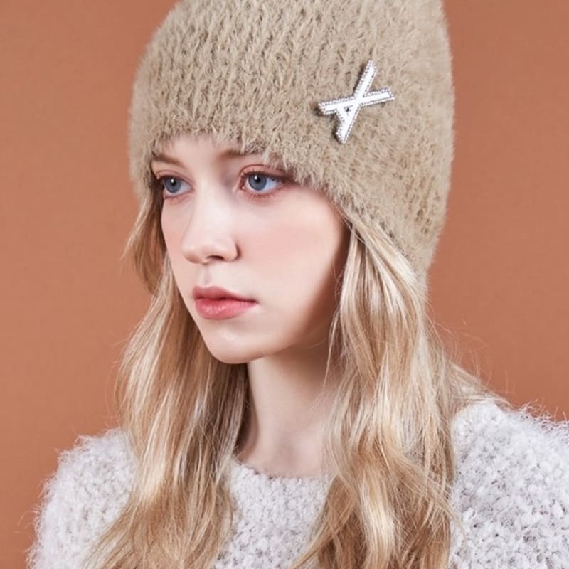 

VARZAR VA Брошь Мягкая Ангоровая Шапка Бини Верблюжий FREE