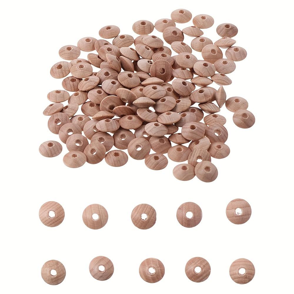 20/50/100pcs Rustic Style, Wood Color, Wooden Decorative Beads, Beech Wood Abacus, Wood Beads, Wood Color, Round Beads, Spacer Beads
