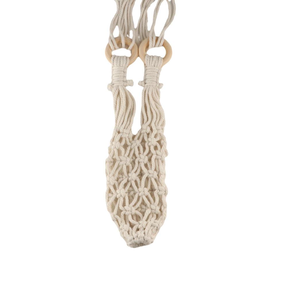 Hand-woven Hanging Bottle Net Bag Hollow Out Coffee Cup Holder Knitting Water Bottle Holder Hiking