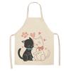 Nordic Cat Linen-Like Sleeveless Kitchen Apron
