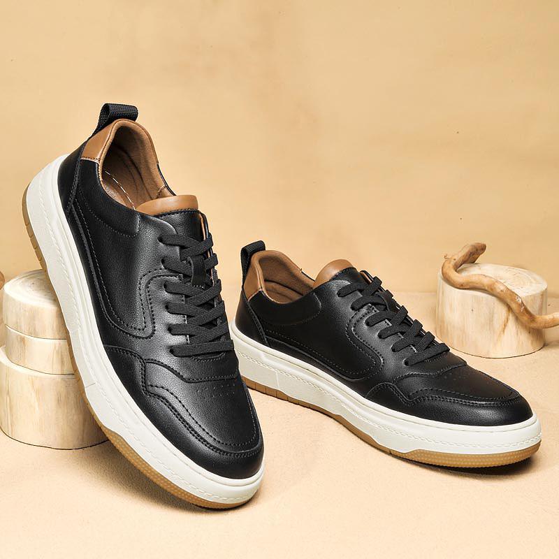 

Модные теннисные туфли из спилковой кожи, универсальная мужская обувь для скейтборда, стильные белые мужские повседневные кроссовки, удобная обувь для бега на открытом воздухе 44 чёрный