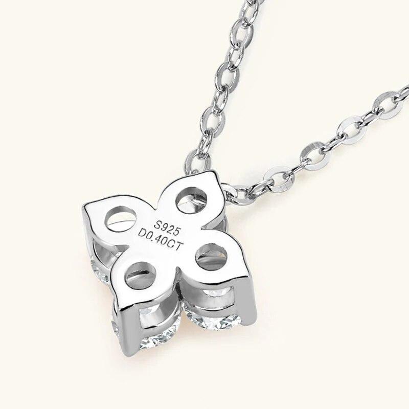 D Color 0.4ct Moissanite Necklace for Women Vvs1 Pass Test Imitation Diamond Pendant 925 Sterling Silver Luxury Jewelry