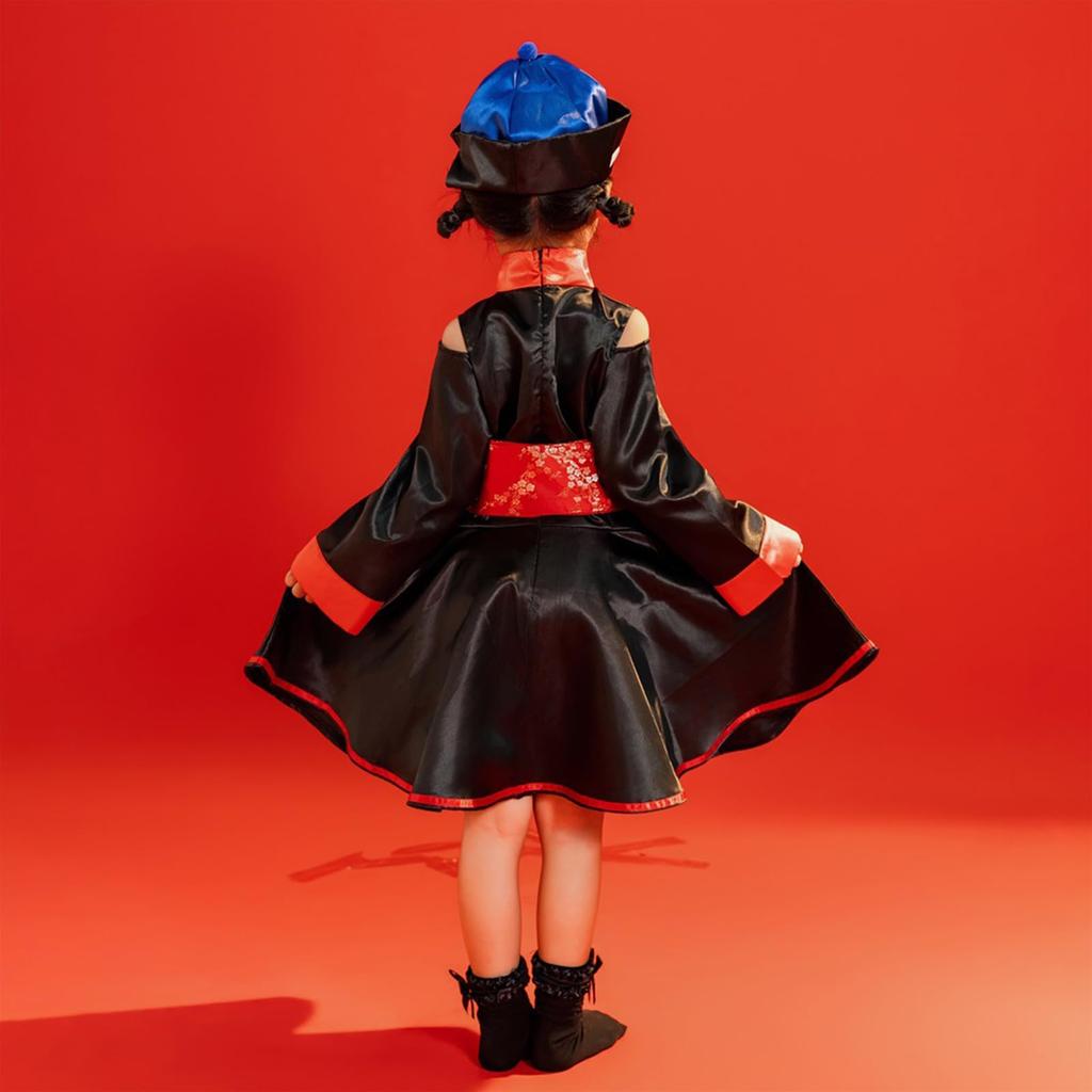 Formemory Halloween Cosplay Jiangshi Chinese Zombie Monster Kids Cosplay Girls Costumes Dress Cute Costumes Chinese Costume Lolita Jiangshi Outfit