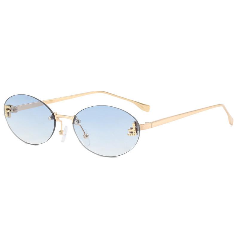 Alphabet F Metal Round Sunglasses With Uv400 Antiglare For Fashion Travel And Outdoor Use