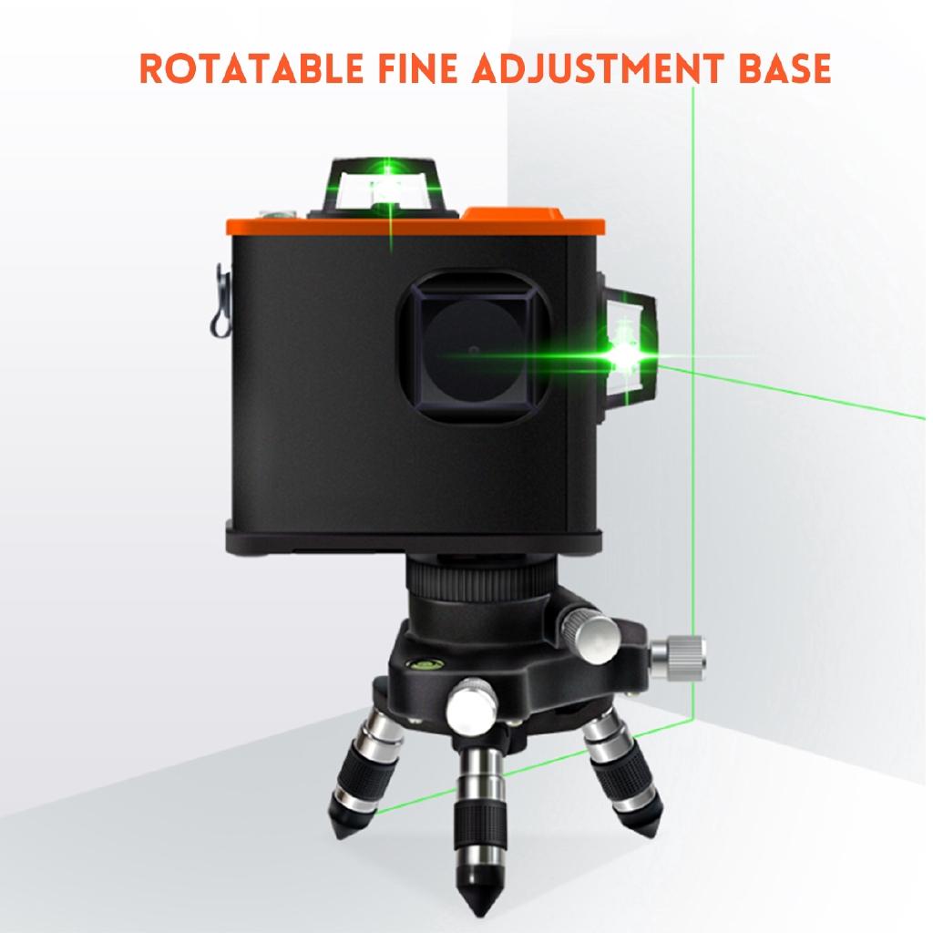 3D Self-Leveling 12 Lines Laser Level 360 Horizontal Vertical Cross Laser Level + Base Wall Bracket New