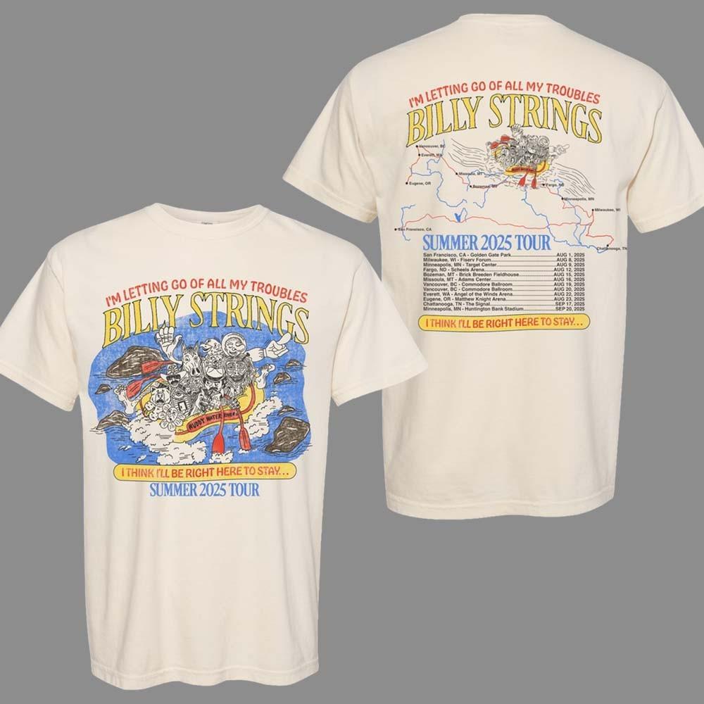 Billy Strings Summer 2026 Tour Merch Rafting Summer Tour Tee Wt Date Two Sided S