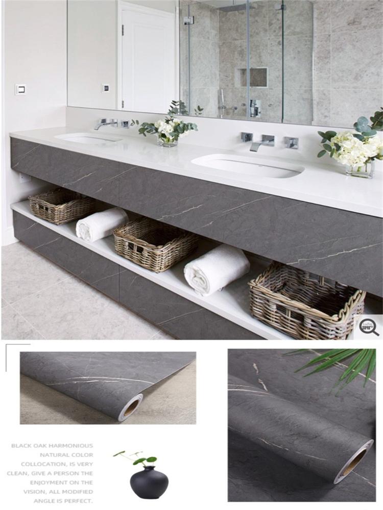 

Матовые Толстые Обои Самоклеящиеся с Рисунком Серого Мрамора Водонепроницаемая Пленка Мебель Кухонная Столешница Маслостойкая Наклейка на Каменную Стену 20x100 cm