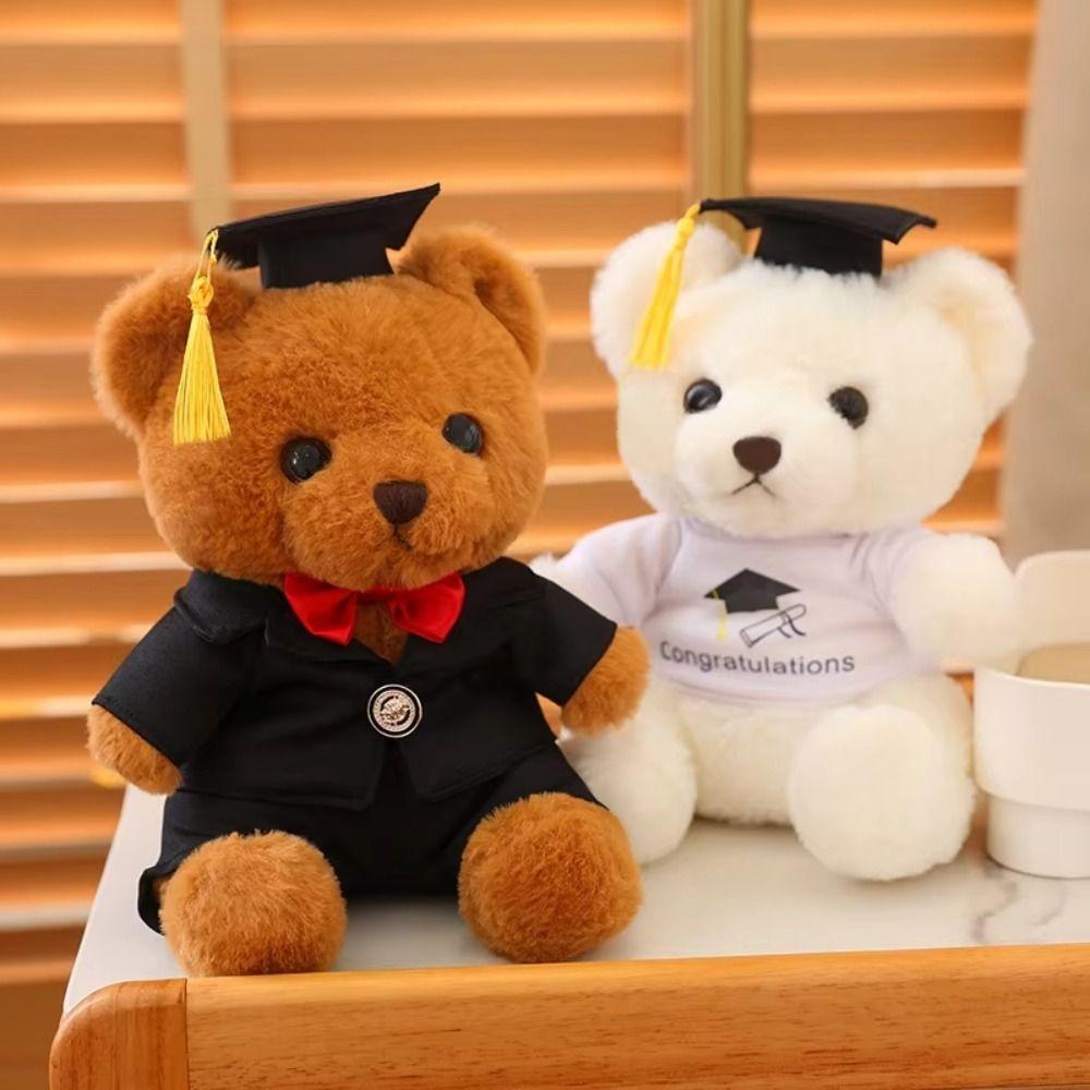 With Doctorial Hat Bachelor Bear Plush Toy Stuffed Toy Sitting Bear Plush Toys  Graduation Season