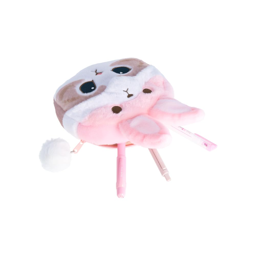 Sunstar Stationery mofusand Pencil Case with Charm, Bunny Cat, S1428497