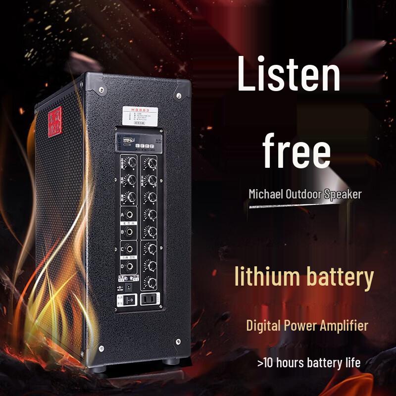 Portable PA Speaker with Wireless Microphone