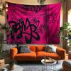 Graffiti Art Wall Tapestry Urban Street Style Pink Black Design Modern Decor Hip Hop Room Wallpaper Living Room Print