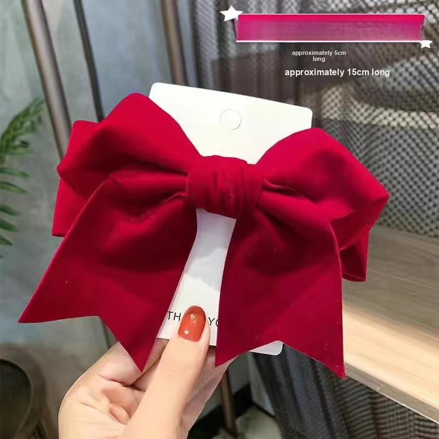 New Red Bow Hair Accessories Kids Girls Hair Clips Large Back of Head Barrettes for Children