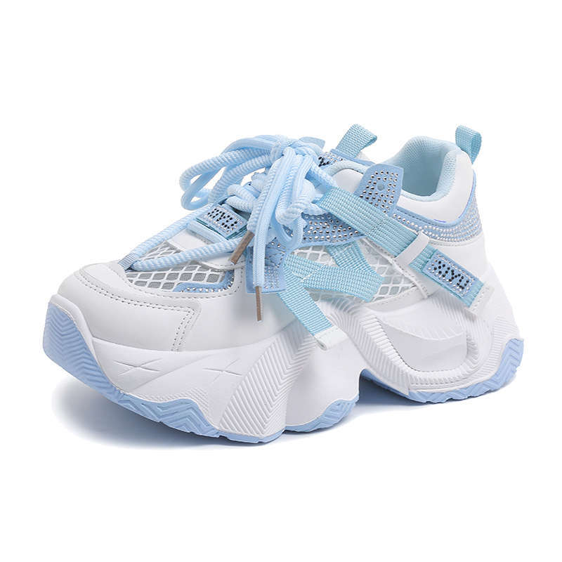 2025 new autumn breathable mesh women's shoes thick-soled heightening dad shoes versatile casual sports shoes running shoes