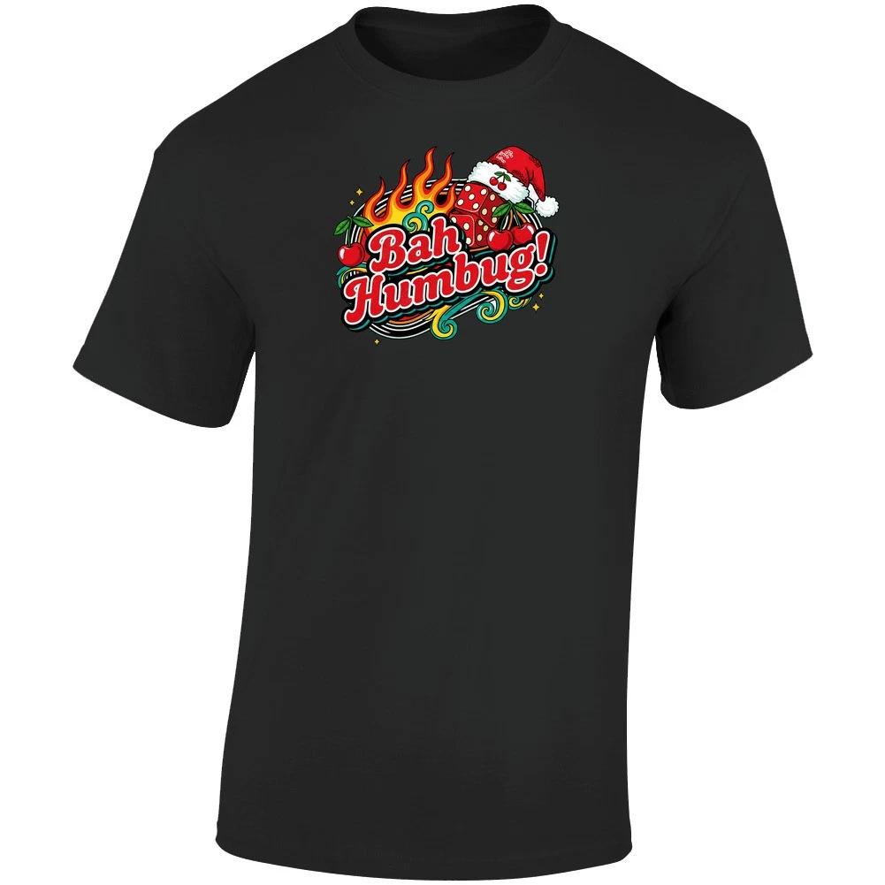 Retro Rockabilly Christmas Tee Bah Humbug T-shirt Kustom Kulture Funny M