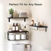 Floating Shelf Set With Easy Installation For Wall Mounting In Bathroom Or Bedroom Displaying Wood Designs