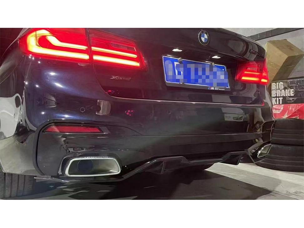 BMW 5 Series G30/G38 Quad Outlet Titanium Black Exhaust Tailpipe, MP Style, Large Square