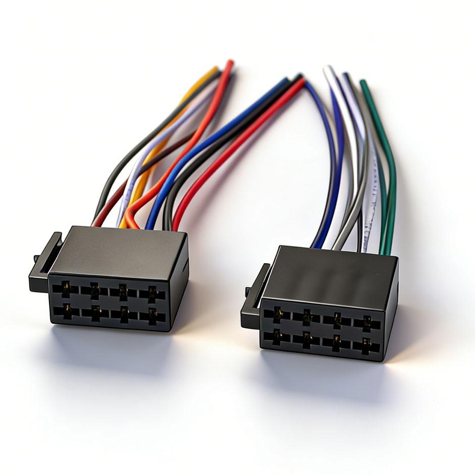 16Pin To ISO Wiring Harness Adapter 16P Plug ISO Connector Conversion Cable Universal Accessories Wire for DIN Screen Car Radio