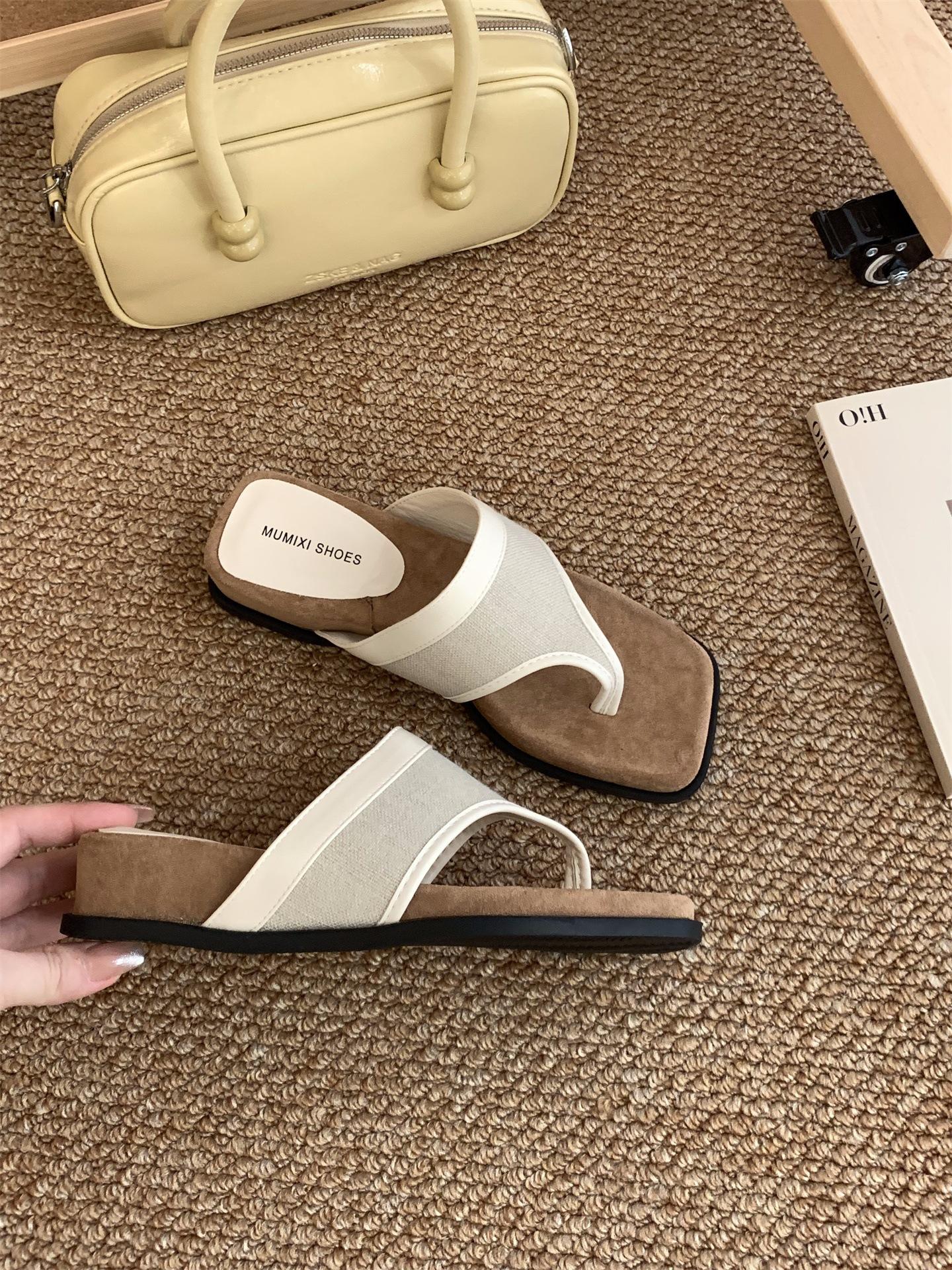 

Wedge heel retro pinch-on flip-flops shoes women s shoes wear 2025 new summer Roman style vacation sandals 40