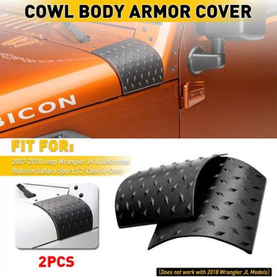 For 2007-18 Jeep Wrangler Body Cowl Cover Armor Trim Exterior Accessories