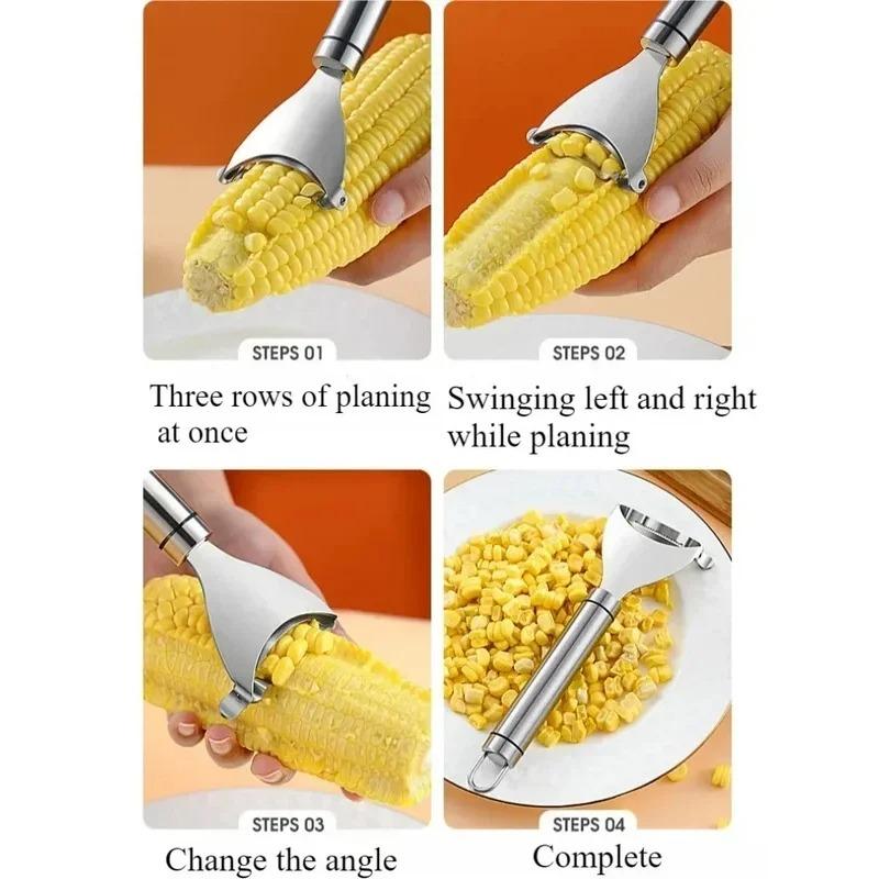 Portable Stainless Steel Corn Thresher Peeling Kitchen Tool, Convenient To Use for Home Kitchen Tools, and A Family Assistant