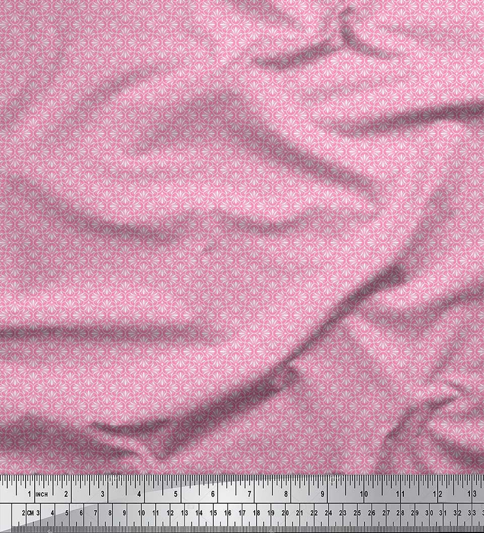 

Тканина Soimoi Japan Crepe Satin Художня сорочка з квітковим принтом 1 метр 42 дюйма 42 Inch Wide - Poly Crepe рожевий