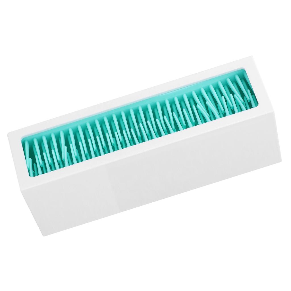 Makeup Brush Holder Display Silicone Cosmetic Lipstick Holder Box Makeup Storage Box(Lake Blue Black )