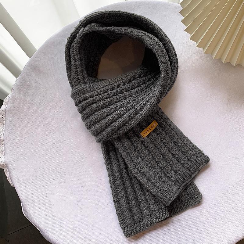 Thick Woolen Scarf for Women in Korean Style Student Harajuku Versatile Ins Trendy Girl British Japanese Style Knitted Scarf