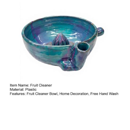 Fruit Cleaner Berry Bowl with Drainage Holes Fruit Rinse Bowl Rustic Style Fruit Wash Basket for Kitchen Countertop