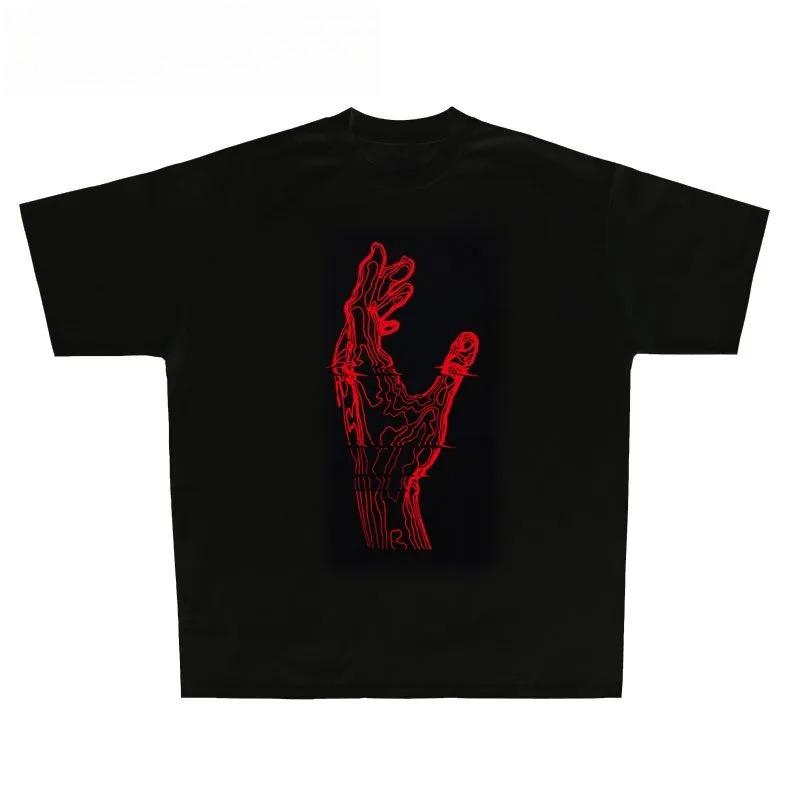 

2025 Autumn and Winter Heavyweight New Pattern Printed T-shirt for Men and Women Pure Cotton Round Neck and Comfortable T-shirt S