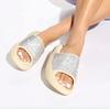 Fashion 2025 Women's New Women's Shoes with Diamond Face, Thin Flash Thick Bottom Slippers Sandals Outdoor Beach Slippers 36-45