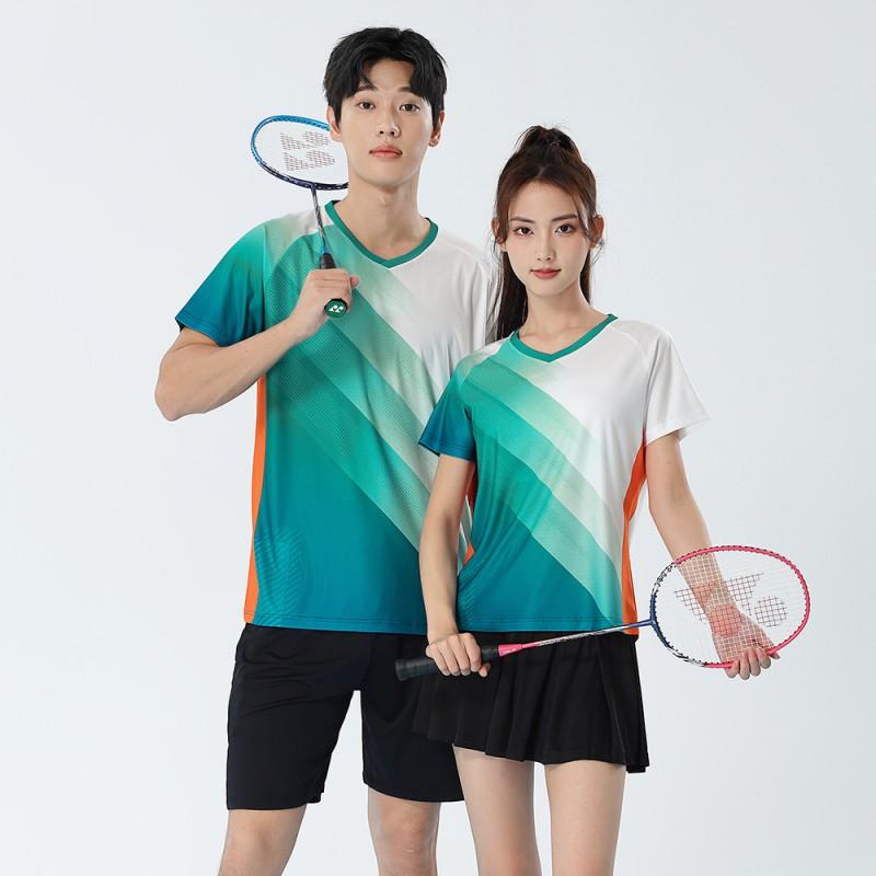Quick-Dry Breathable Badminton Set Men Women Tennis Ping Pong Sport Shirt Short Sleeve Activewear