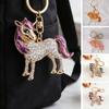 Horse Keychain Colorful Sparkling Rhinestones Horse Charm Key Chain Bags Backpacks Cars Good Luck Mascot Accessory