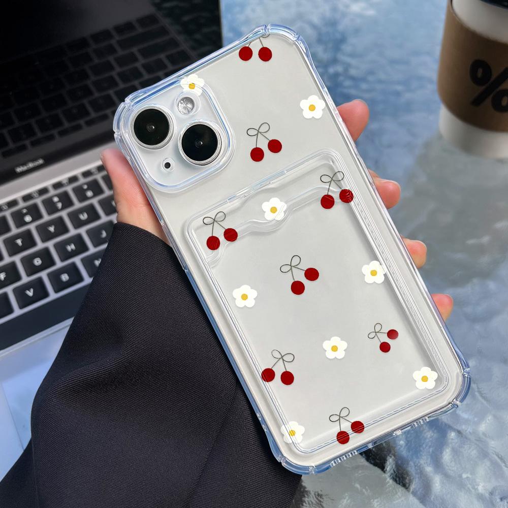 Pouzdro na telefon na kartu pro iPhone 11 13 XR 15 14 Pro Max iPhone 12 16 7 8 Plus XS Max Samsung S24 S23 A15 A55 A05 A54 Redmi 12 13C 13 9 Cartoon Protection