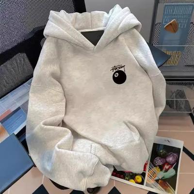 Trendy Men's Hoodie Sweatshirt Autumn Winter Pool Print Heavyweight Loose Versatile Couple's Hoodie Casual Streetwear