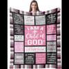 I Am a Child of God Throw Blanket Inspirational Religious Gift for Women Girls Birthday Baptism Confirmation