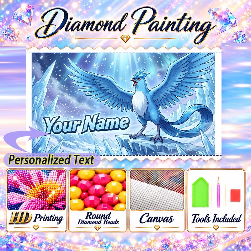 Personalized Lugia Diamond Art Custom Name 5D Diamond Painting Full Drill DIY Craft