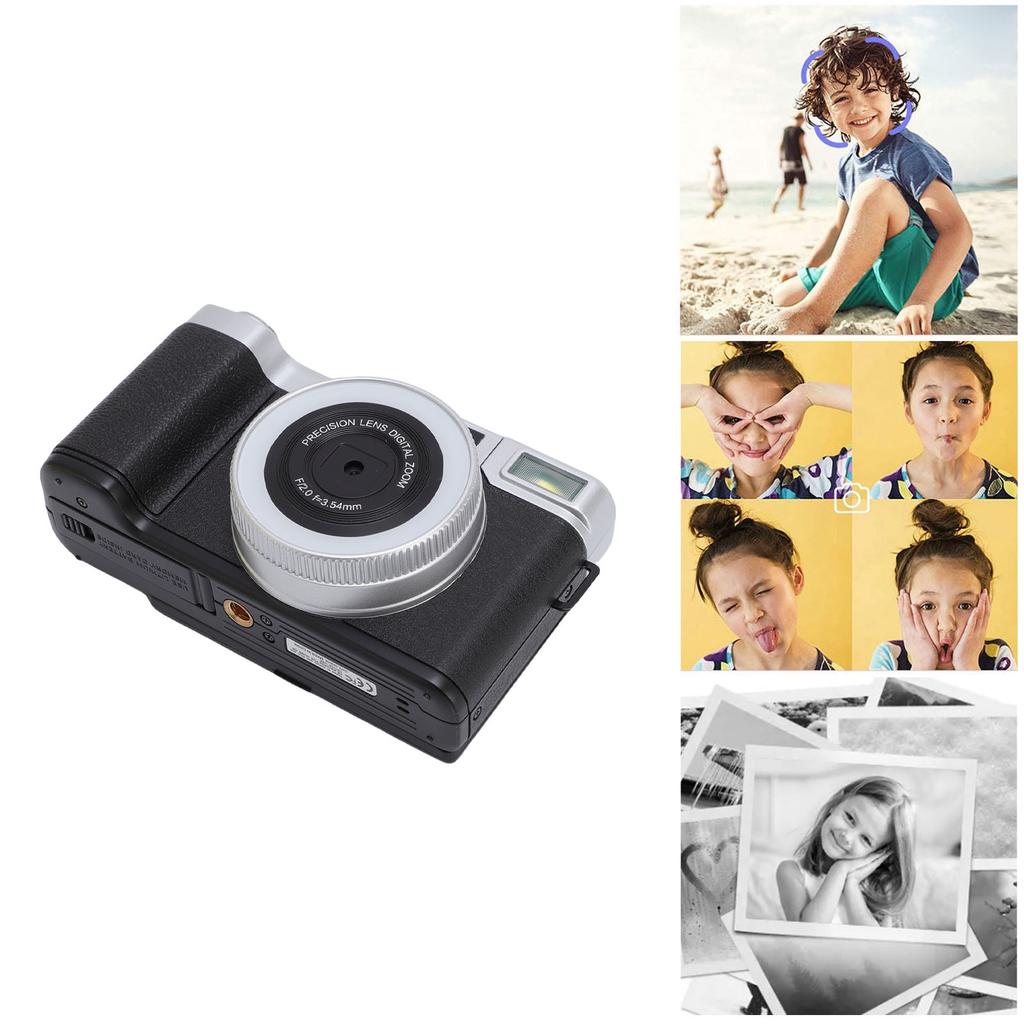 4K Digital Camera Autofocus 64MP Vlog Camera with 2.8 Inch 180 Degree   Screen Travel Camara for Photography