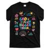Europeiska storlekar Gud är så mycket större än T-shirt_gis4494159 Samma stil för män och kvinnor Sommar Kortärmad Tryckt T-shirt