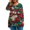 Women's Fashionable Casual Long Sleeved Plus Size  Print Top Plus Size Floral Print Top