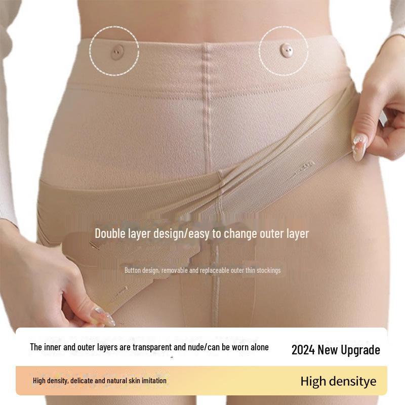 

«Съемные двухслойные бархатные колготки на пуговицах»: «Естественный образ для осени/зимы» 130g Spring and Autumn style