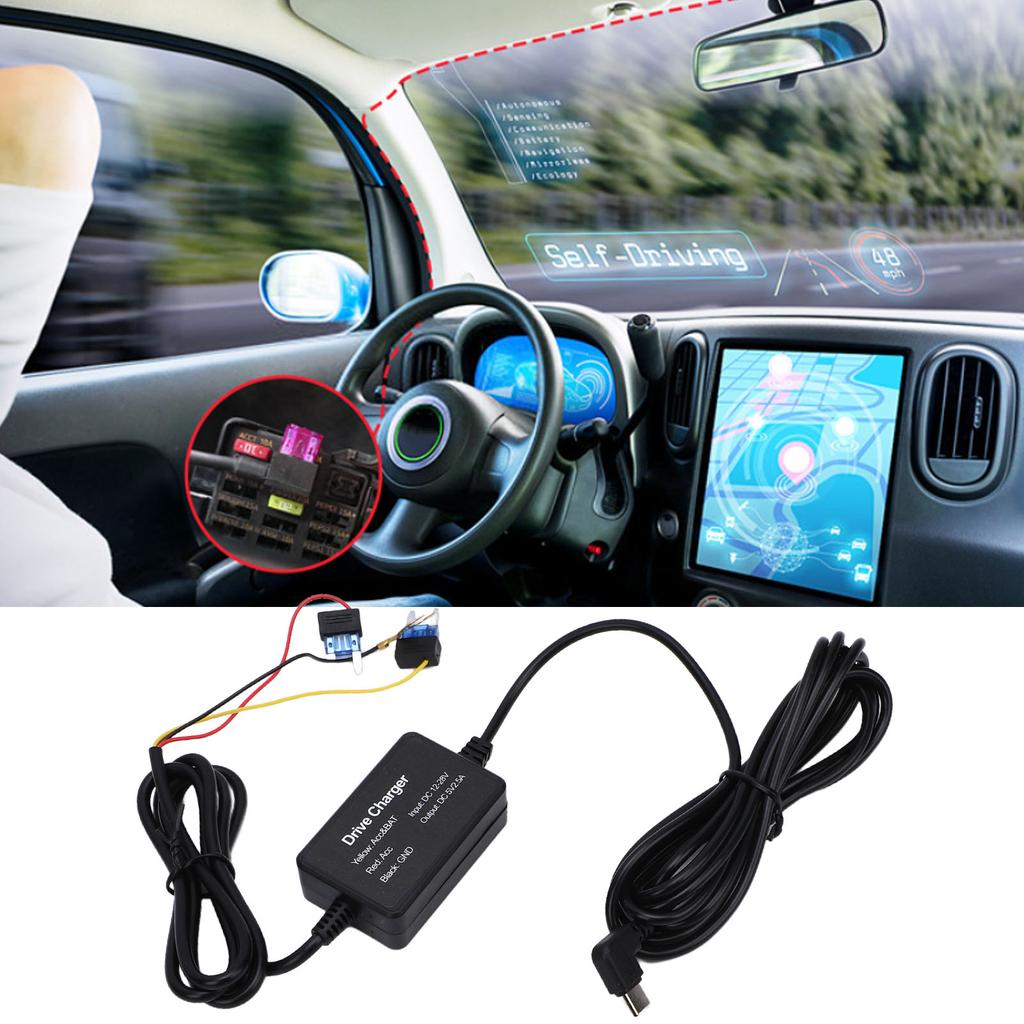 Car Cam Hardwire Kit 12-28V To 5V 2.5A with Low Voltage Type-C Hardwire Kit for 24 Hour Parking Monitoring