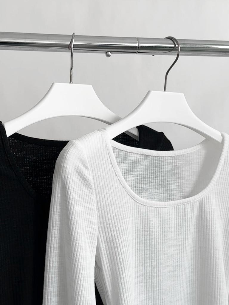 Dorothy Spring Korean Square Neck Irregular Long Sleeve Women's T-shirt