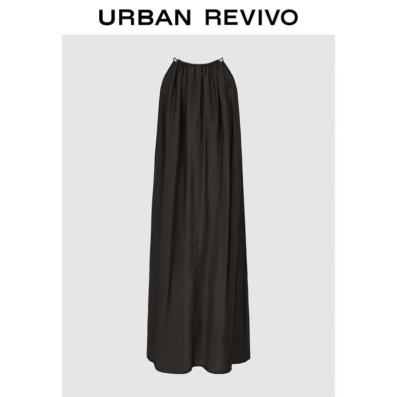 

Женское осеннее платье-макси А-силуэта с халтером UR 2025 M