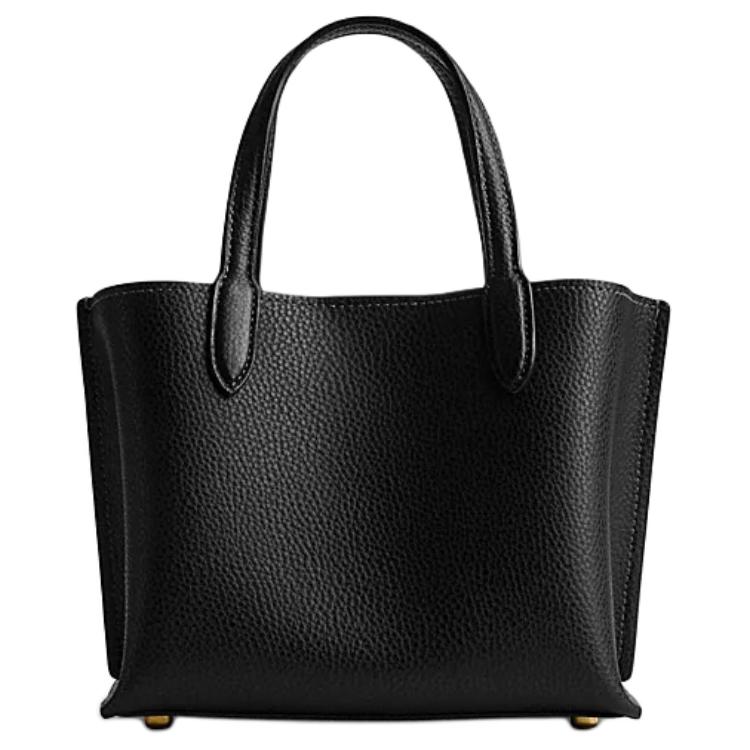 Coach Willow 18 Brand Logo Detachable Shoulder Strap Pebbled Leather Tote Bag Shopping Bag Shoulder Crossbody Handbag Small Women tote CW549-B4M2