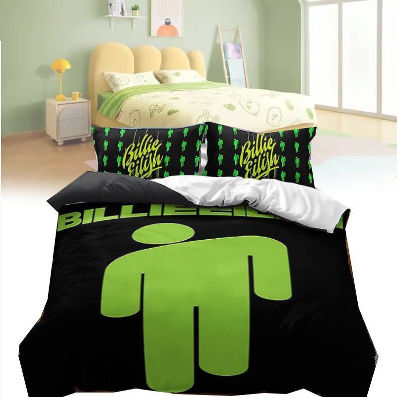 Billie Eilish Printed Duvet Cover Pillowcase Bedding Three Piece Set Use Bedroom