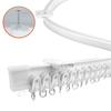 Quiet Glides Ceiling Curtain Rails 3Meter White Flexible Track Kits with Rollers Brackets for Heavy Drapes  Room Divider