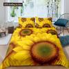 Vintage Sunflowers Duvet Cover Set Letters Bedding Set Letters And Sunflowers Printed Retro Girls Queen Size 23pcs Quilt Cover