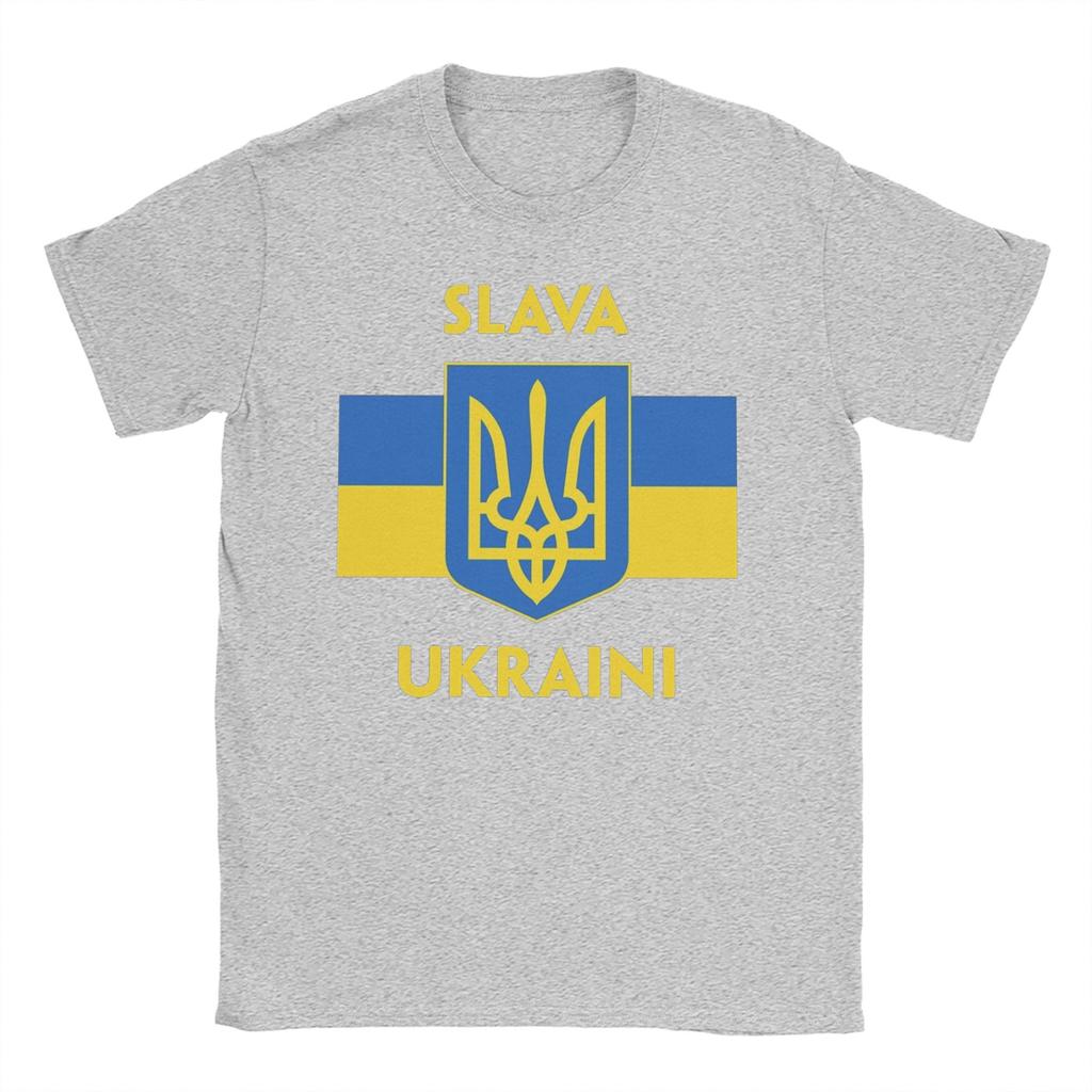 SLAVA UKRAINI TRIDENT Men Women T Shirts GLORY TO UKRAINE SUPPORT UKRAINE PROTEST Tees TShirts 100 Cotton Original Clothes